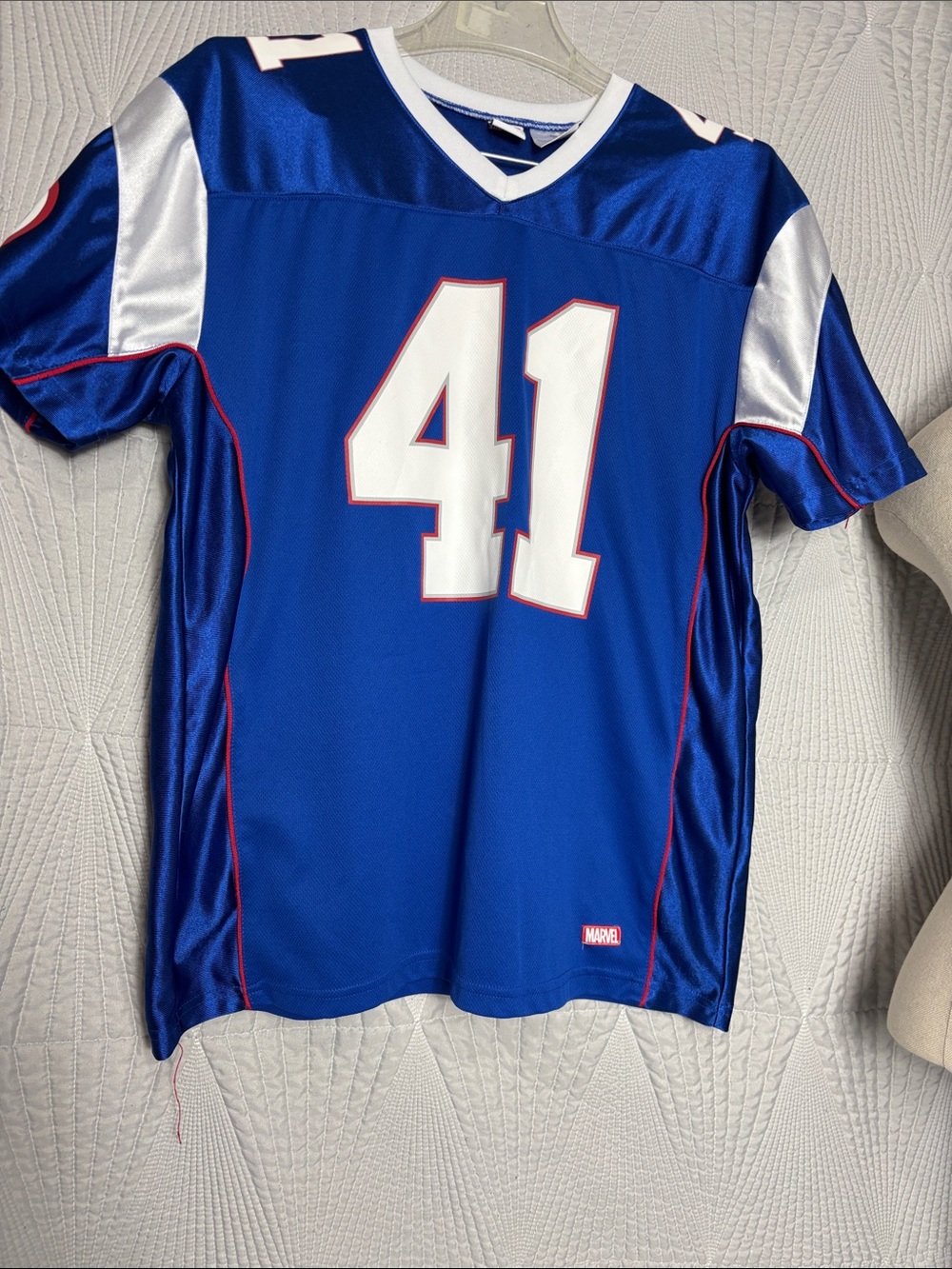 Marvel Men’s Blue and White #41 Athletic Jersey